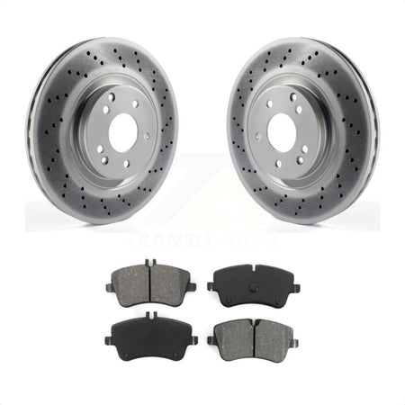 Front Coated Disc Brake Rotors And Semi-Metallic Pads Kit For Mercedes-Benz SLK280 C320 With Sport Package KGS-100370 by Transit Auto