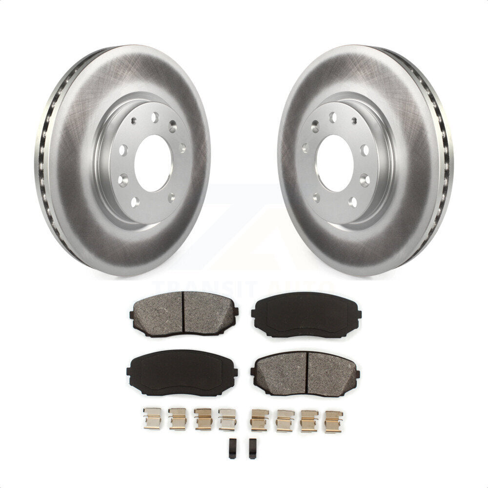 Front Coated Disc Brake Rotors And Semi-Metallic Pads Kit For Ford Edge Mazda CX-7 Lincoln MKX KGS-100371 by Transit Auto