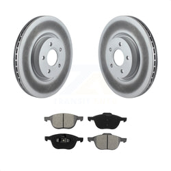 Front Coated Disc Brake Rotors And Semi-Metallic Pads Kit For 2014 Ford Connect 104.8" wheel base KGS-100375