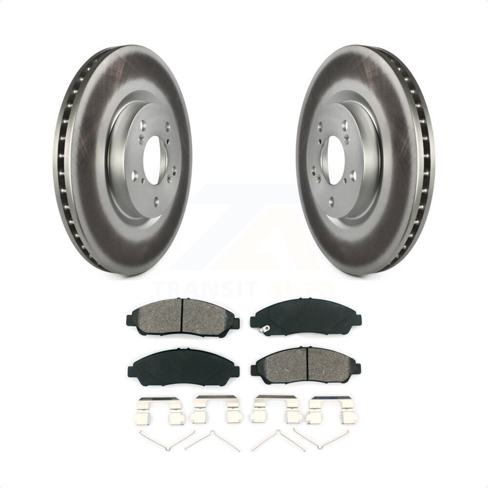 Front Coated Disc Brake Rotors And Semi-Metallic Pads Kit For Honda Pilot Acura MDX RLX ZDX KGS-100381 by Transit Auto