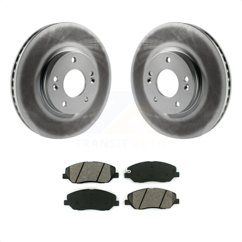 Front Coated Disc Brake Rotors And Semi-Metallic Pads Kit For 2007-2009 Hyundai Santa Fe KGS-100389 by Transit Auto