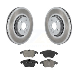 Front Coated Disc Brake Rotors And Semi-Metallic Pads Kit For 2008-2015 Land Rover LR2 KGS-100404