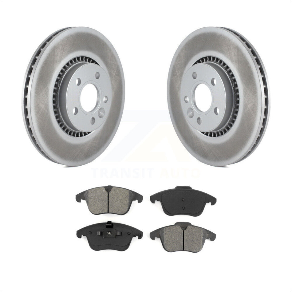 Front Coated Disc Brake Rotors And Semi-Metallic Pads Kit For 2008-2015 Land Rover LR2 KGS-100404 by Transit Auto