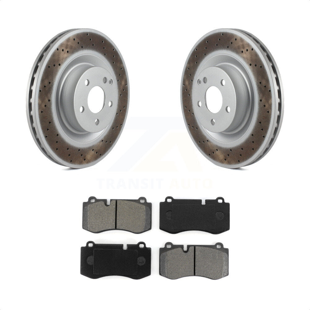 Front Coated Disc Brake Rotors And Semi-Metallic Pads Kit For Mercedes-Benz S550 SL550 CL550 S600 S400 S350 CL600 S450 KGS-100425 by Transit Auto