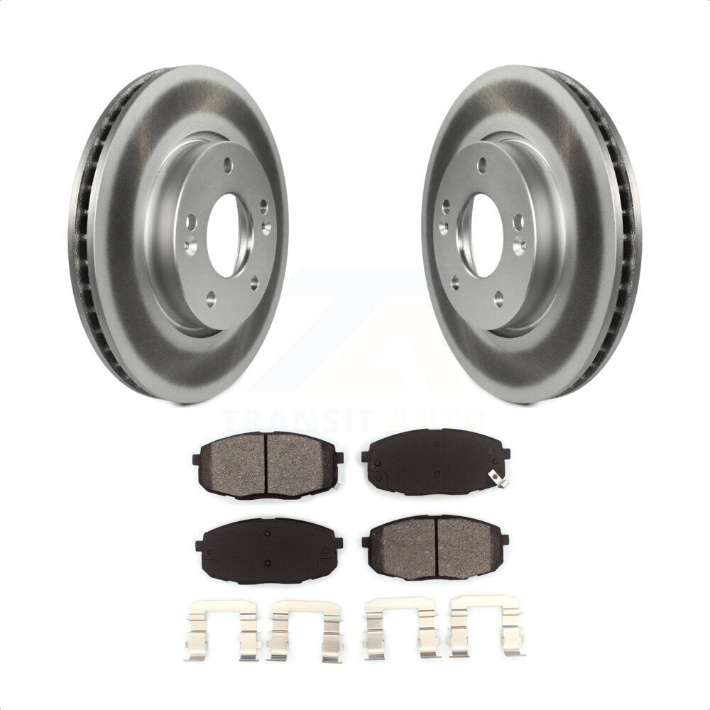 Front Coated Disc Brake Rotors And Semi-Metallic Pads Kit For Kia Forte Koup Forte5 KGS-100427 by Transit Auto