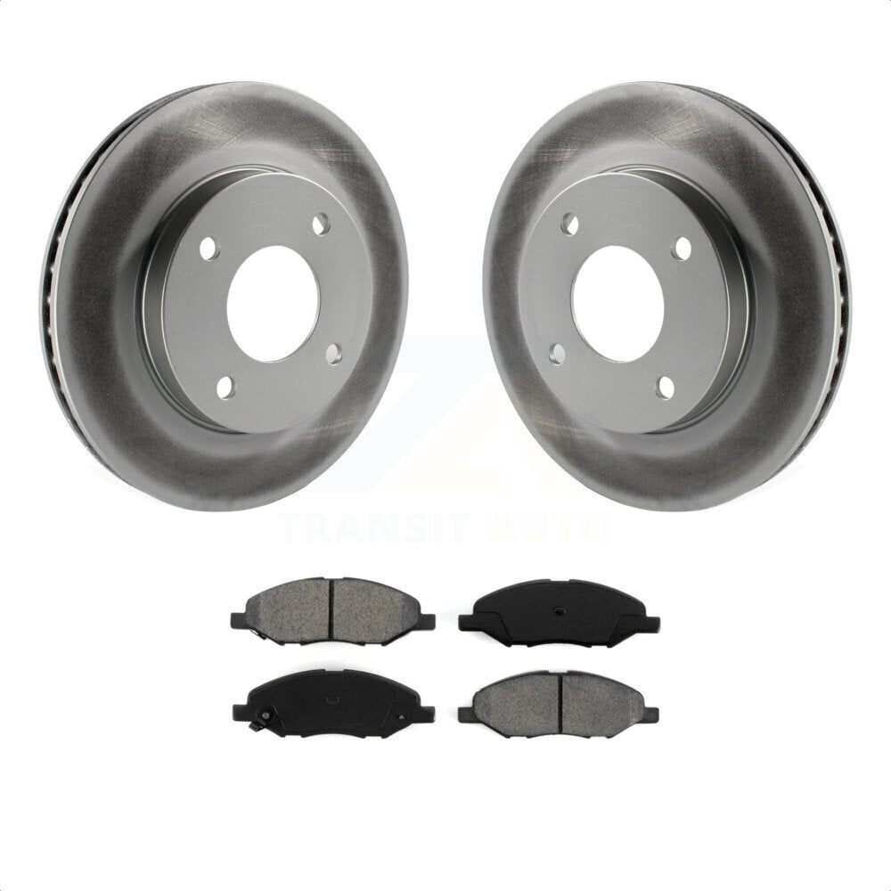 Front Coated Disc Brake Rotors And Semi-Metallic Pads Kit For 2009-2011 Nissan Versa 1.6L KGS-100430 by Transit Auto