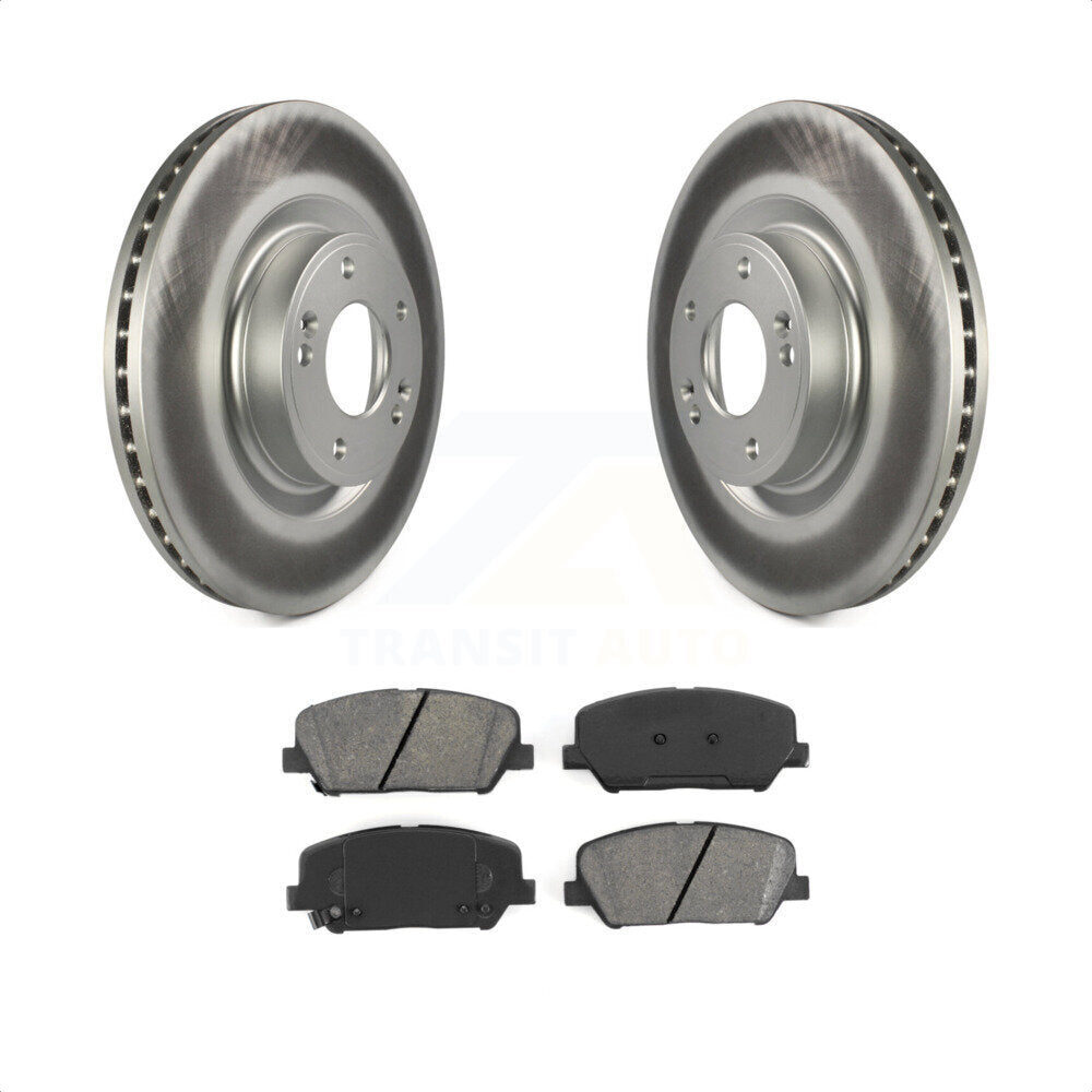 Front Coated Disc Brake Rotors And Semi-Metallic Pads Kit For Hyundai Genesis Coupe KGS-100432 by Transit Auto