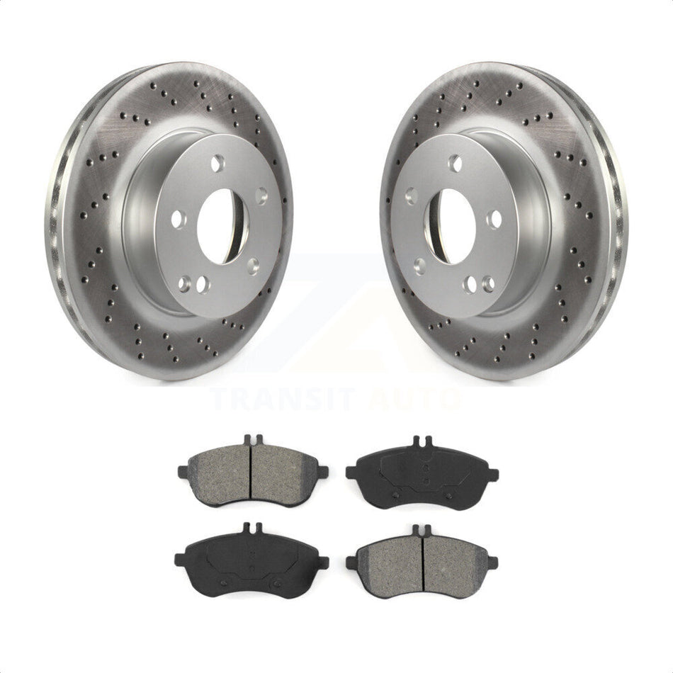 Front Coated Disc Brake Rotors And Semi-Metallic Pads Kit For Mercedes-Benz C300 C250 C230 KGS-100438 by Transit Auto