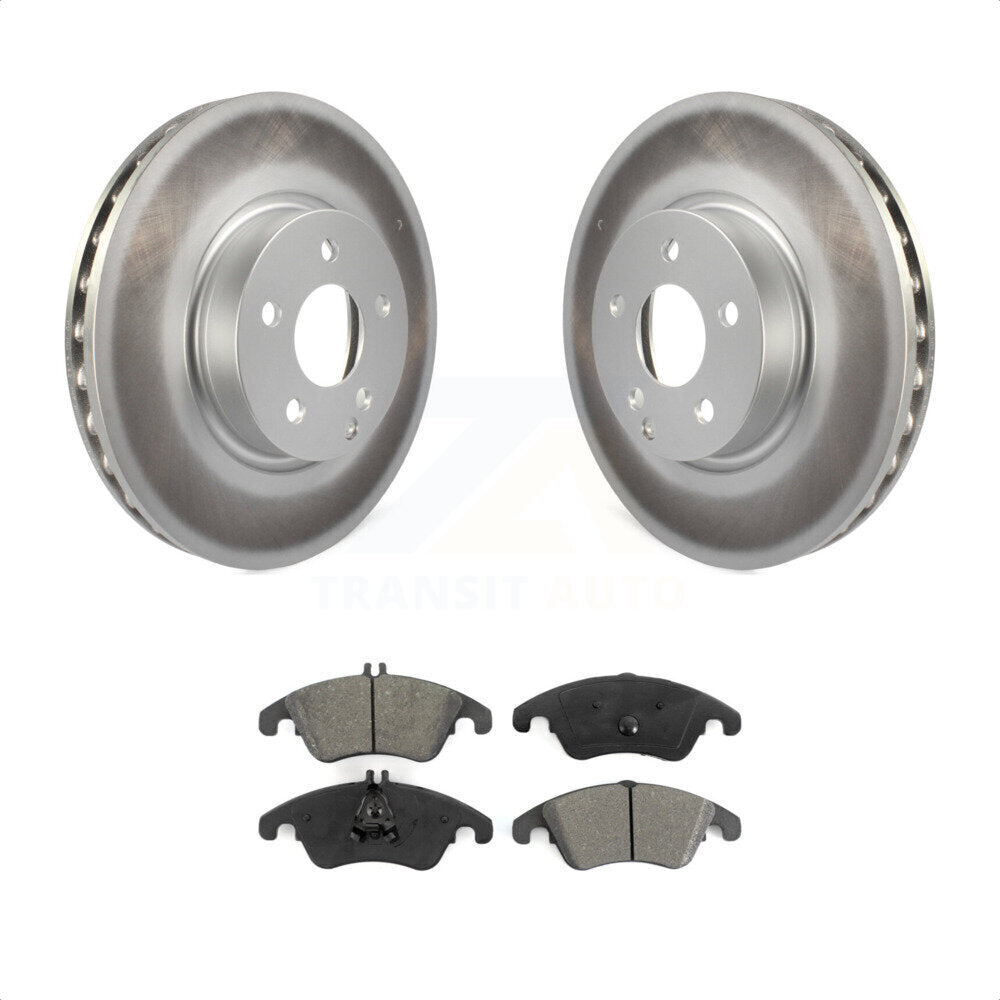 Front Coated Disc Brake Rotors And Semi-Metallic Pads Kit For Mercedes-Benz E350 C300 C350 E400 E250 SLC300 KGS-100440 by Transit Auto