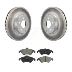 Front Coated Disc Brake Rotors And Semi-Metallic Pads Kit For Mercedes-Benz E350 C300 C350 E400 E250 SLC300 KGS-100440