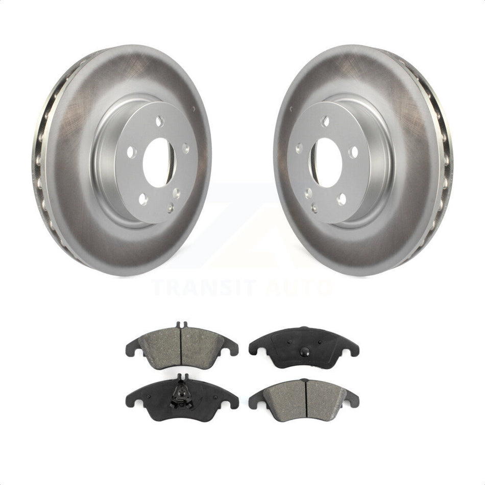 Front Coated Disc Brake Rotors And Semi-Metallic Pads Kit For Mercedes-Benz E350 C300 C350 E400 E250 SLC300 KGS-100440 by Transit Auto