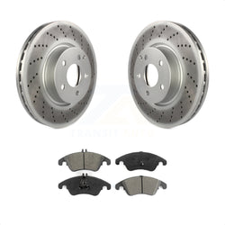Front Coated Disc Brake Rotors And Semi-Metallic Pads Kit For Mercedes-Benz E350 C300 C350 E400 E250 SLC300 KGS-100441