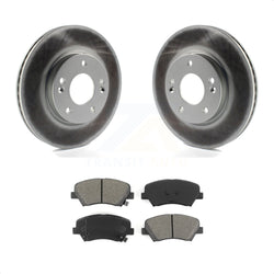 Front Coated Disc Brake Rotors And Semi-Metallic Pads Kit For Hyundai Elantra Kia Forte Veloster GT Forte5 Coupe Koup KGS-100451