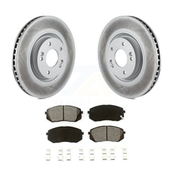 Front Coated Disc Brake Rotors And Semi-Metallic Pads Kit For Hyundai Tucson Sonata Kia Cadenza KGS-100453