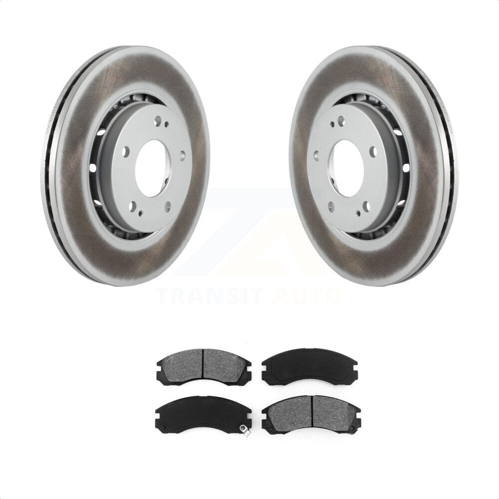 Front Coated Disc Brake Rotors And Semi-Metallic Pads Kit For Mitsubishi Lancer KGS-100459 by Transit Auto