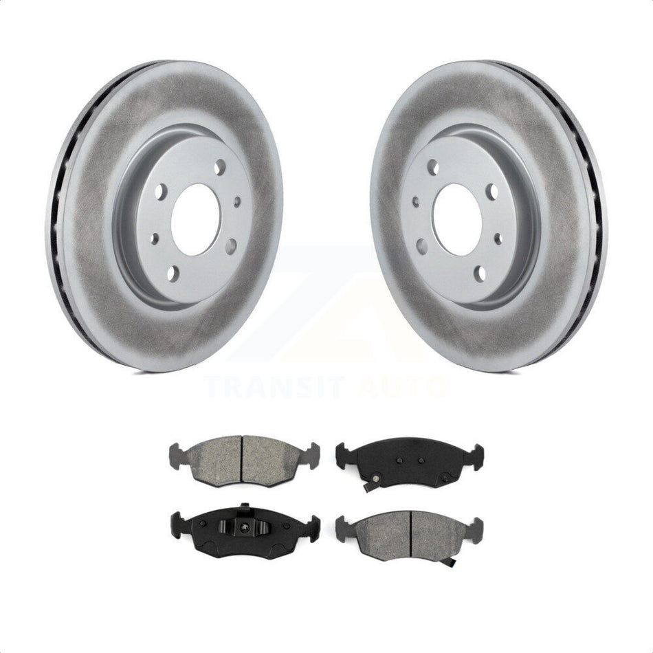 Front Coated Disc Brake Rotors And Semi-Metallic Pads Kit For Fiat 500 KGS-100462 by Transit Auto