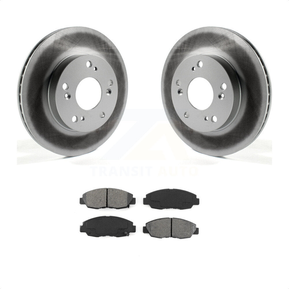 Front Coated Disc Brake Rotors And Semi-Metallic Pads Kit For Honda Civic KGS-100464 by Transit Auto