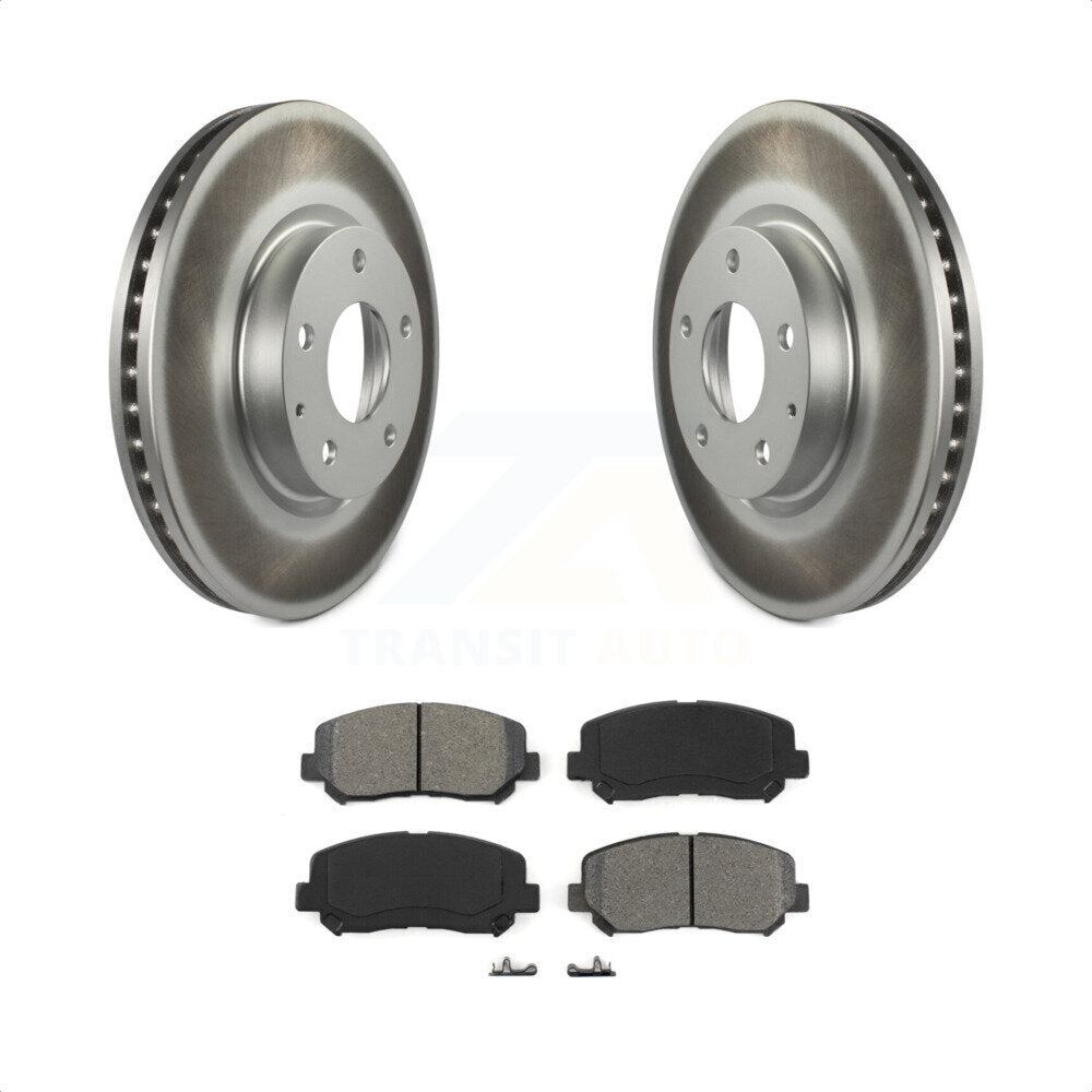 Front Coated Disc Brake Rotors And Semi-Metallic Pads Kit For 2013-2015 Mazda CX-5 KGS-100477 by Transit Auto