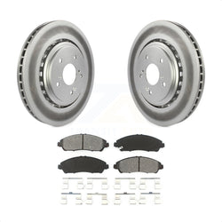 Front Coated Disc Brake Rotors And Semi-Metallic Pads Kit For 2014-2016 Acura MDX KGS-100489