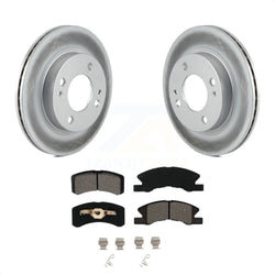 Front Coated Disc Brake Rotors And Semi-Metallic Pads Kit For 2014-2015 Mitsubishi Mirage KGS-100491