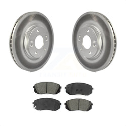 Front Coated Disc Brake Rotors And Semi-Metallic Pads Kit For 2015 Hyundai Sonata GAS engine With Manual Parking KGS-100507