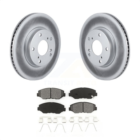 Front Coated Disc Brake Rotors And Semi-Metallic Pads Kit For Honda Civic KGS-100510 by Transit Auto