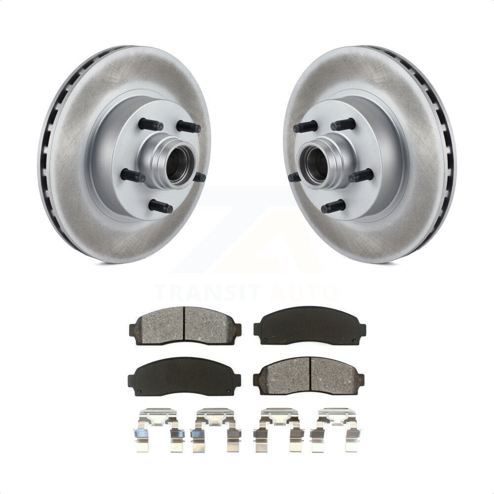 Front Coated Disc Brake Rotors Hub Assembly And Semi-Metallic Pads Kit For Ford Ranger Mazda B2300 B3000 B4000 KGS-100523 by Transit Auto