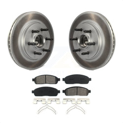 Front Coated Disc Brake Rotors Hub Assembly And Semi-Metallic Pads Kit For Ford F-150 Lincoln Mark LT With 6 Lug Wheels RWD KGS-100527