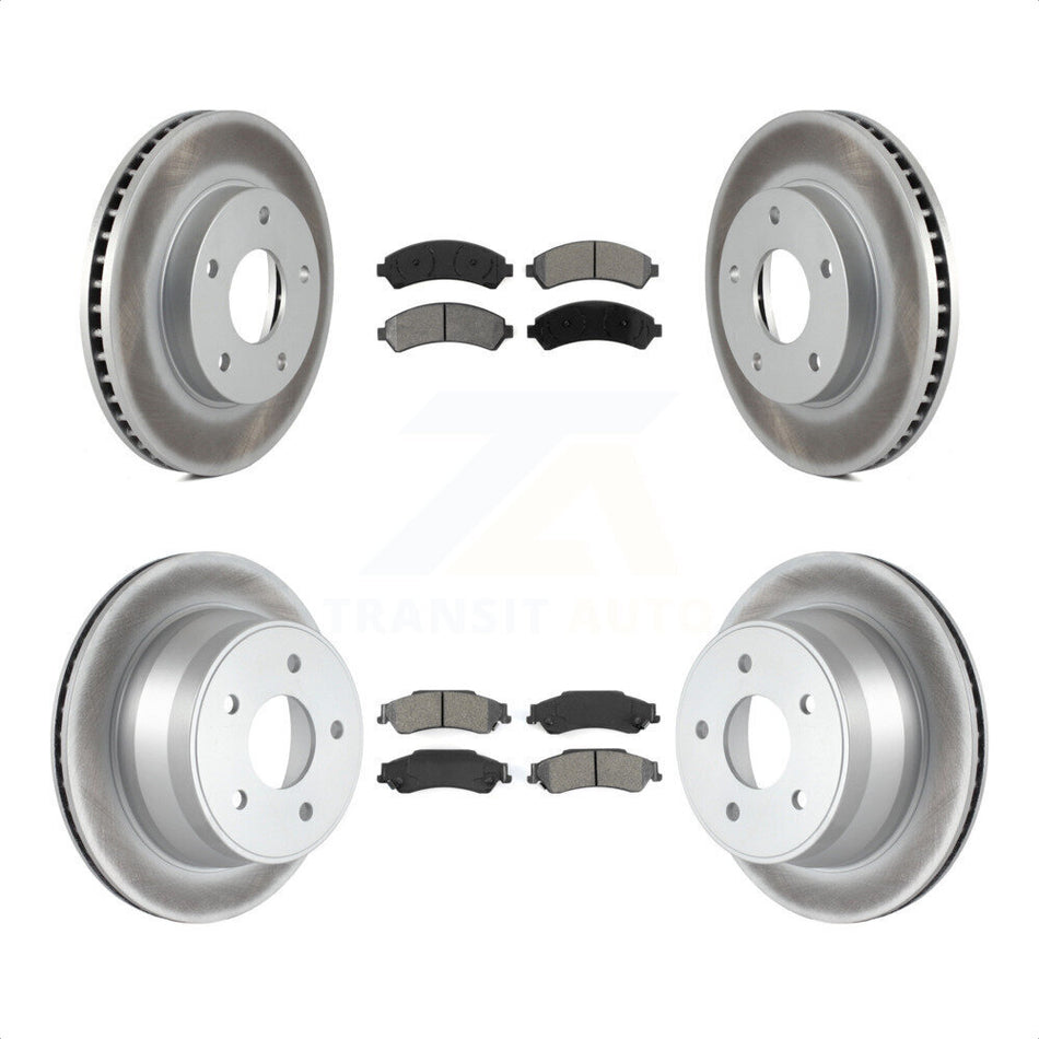 Front Rear Coated Disc Brake Rotors And Semi-Metallic Pads Kit For Chevrolet S10 Blazer GMC Sonoma Jimmy Oldsmobile Bravada Isuzu Hombre KGS-100536 by Transit Auto