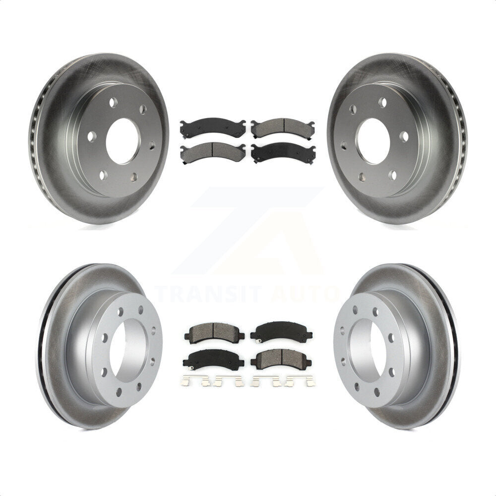 Front Rear Coated Disc Brake Rotors And Semi-Metallic Pads Kit For 2006-2006 Chevrolet Express 2500 GMC Savana KGS-100538 by Transit Auto