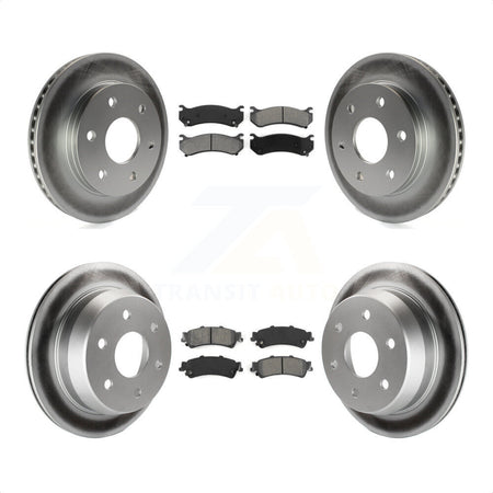 Front Rear Coated Disc Brake Rotors And Semi-Metallic Pads Kit For Chevrolet Silverado 1500 GMC Sierra Classic Suburban Tahoe Astro Yukon XL Safari KGS-100540 by Transit Auto