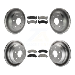 Front Rear Coated Disc Brake Rotors And Semi-Metallic Pads Kit For 2002 Chevrolet Avalanche 1500 With Single Piston Caliper 325mm Diameter Rotor KGS-100542