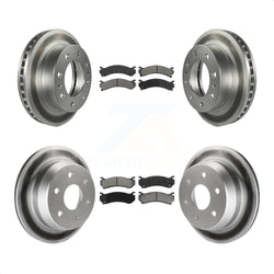 Front Rear Coated Disc Brake Rotors And Semi-Metallic Pads Kit For 2003-2003 Chevrolet Silverado 2500 HD Suburban GMC Sierra KGS-100547