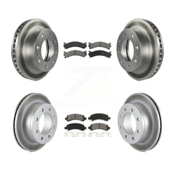 Front Rear Coated Disc Brake Rotors And Semi-Metallic Pads Kit For Chevrolet Express 2500 GMC Savana KGS-100549