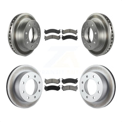 Front Rear Coated Disc Brake Rotors And Semi-Metallic Pads Kit For Chevrolet Silverado 2500 HD GMC Sierra Hummer H2 1500 Suburban Yukon XL Avalanche Classic KGS-100550
