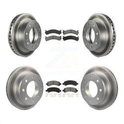 Front Rear Coated Disc Brake Rotors And Semi-Metallic Pads Kit For Chevrolet Express 2500 GMC Savana KGS-100552