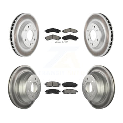 Front Rear Coated Disc Brake Rotors And Semi-Metallic Pads Kit For Chevrolet Trailblazer GMC Envoy Buick Rainier Oldsmobile Bravada Isuzu Ascender KGS-100555