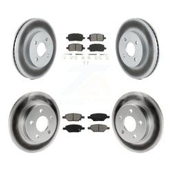 Front Rear Coated Disc Brake Rotors And Semi-Metallic Pads Kit For Pontiac G5 Pursuit KGS-100559