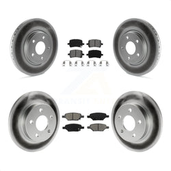 Front Rear Coated Disc Brake Rotors And Semi-Metallic Pads Kit For Chevrolet Cobalt Saturn Ion HHR Malibu Pontiac G6 Pursuit KGS-100560
