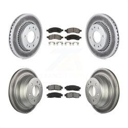Front Rear Coated Disc Brake Rotors And Semi-Metallic Pads Kit For Chevrolet Trailblazer GMC Envoy Buick Rainier Isuzu Ascender KGS-100577
