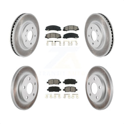 Front Rear Coated Disc Brake Rotors And Semi-Metallic Pads Kit For Chevrolet Impala Limited KGS-100581