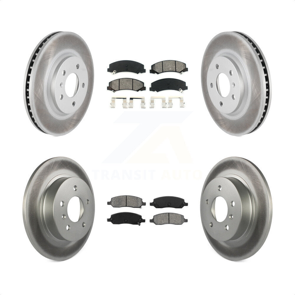 Front Rear Coated Disc Brake Rotors And Semi-Metallic Pads Kit For Buick Lucerne KGS-100582 by Transit Auto