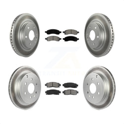Front Rear Coated Disc Brake Rotors And Semi-Metallic Pads Kit For Chevrolet Traverse GMC Acadia Buick Enclave Saturn Outlook Limited KGS-100586