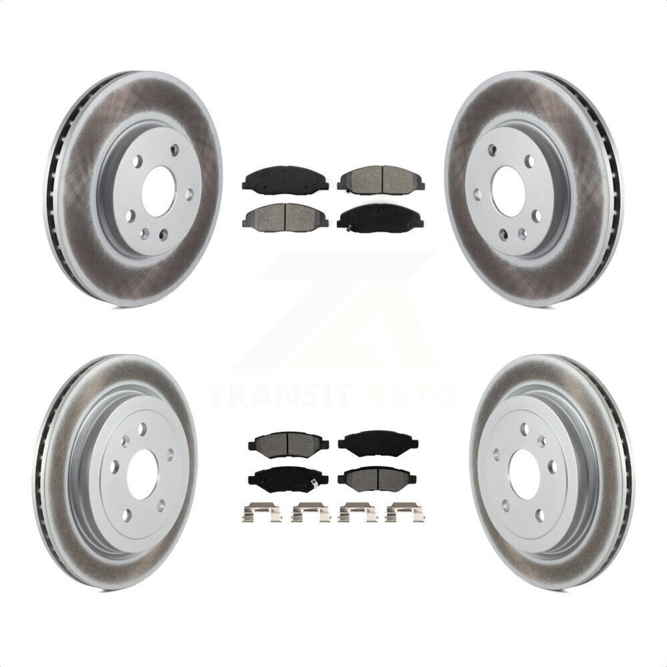 Front Rear Coated Disc Brake Rotors And Semi-Metallic Pads Kit For Cadillac CTS KGS-100589 by Transit Auto