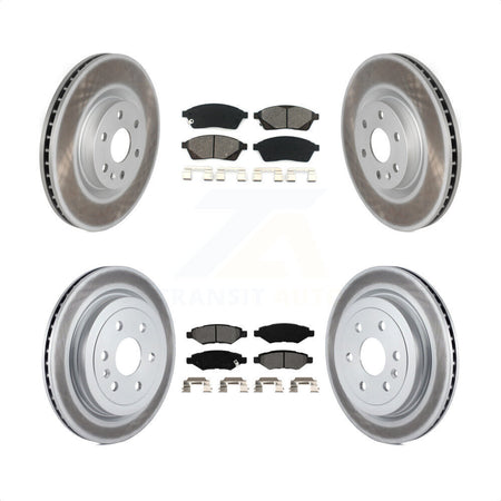 Front Rear Coated Disc Brake Rotors And Semi-Metallic Pads Kit For Cadillac SRX Saab 9-4X KGS-100592 by Transit Auto