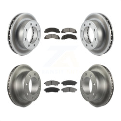 Front Rear Coated Disc Brake Rotors And Semi-Metallic Pads Kit For Ford F-250 Super Duty Excursion 4WD KGS-100606