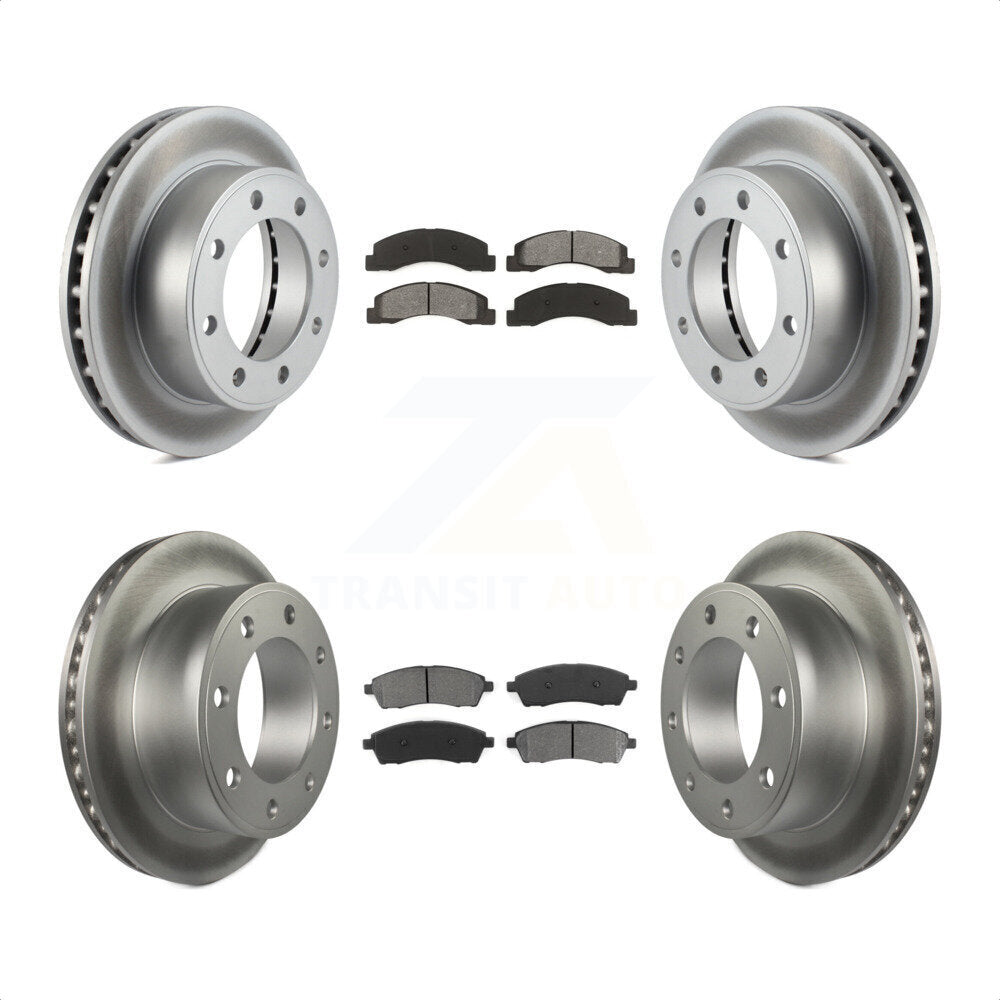 Front Rear Coated Disc Brake Rotors And Semi-Metallic Pads Kit For Ford F-250 Super Duty Excursion 4WD KGS-100606 by Transit Auto