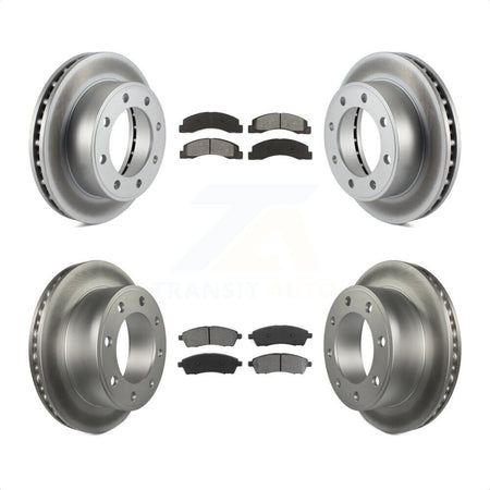 Front Rear Coated Disc Brake Rotors And Semi-Metallic Pads Kit For Ford F-250 Super Duty Excursion 4WD KGS-100606 by Transit Auto