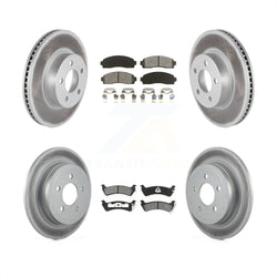 Front Rear Coated Disc Brake Rotors And Semi-Metallic Pads Kit For Ford Explorer Sport Trac 4WD KGS-100611