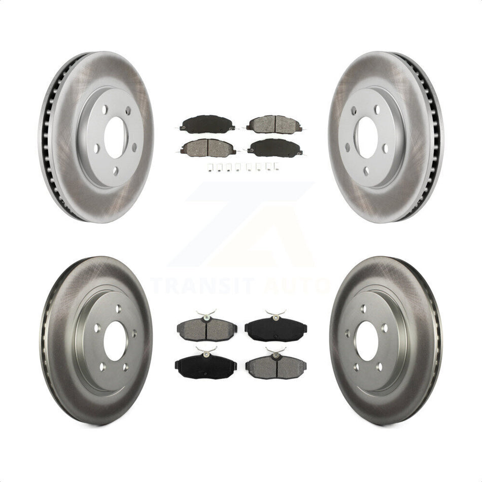 Front Rear Coated Disc Brake Rotors And Semi-Metallic Pads Kit For 2005-2010 Ford Mustang Base KGS-100631 by Transit Auto